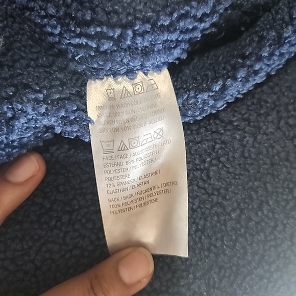 Susan Graver Weekend Bonded Sherpa/Faux Suede Jacket Blue XXS - Picture 7 of 8